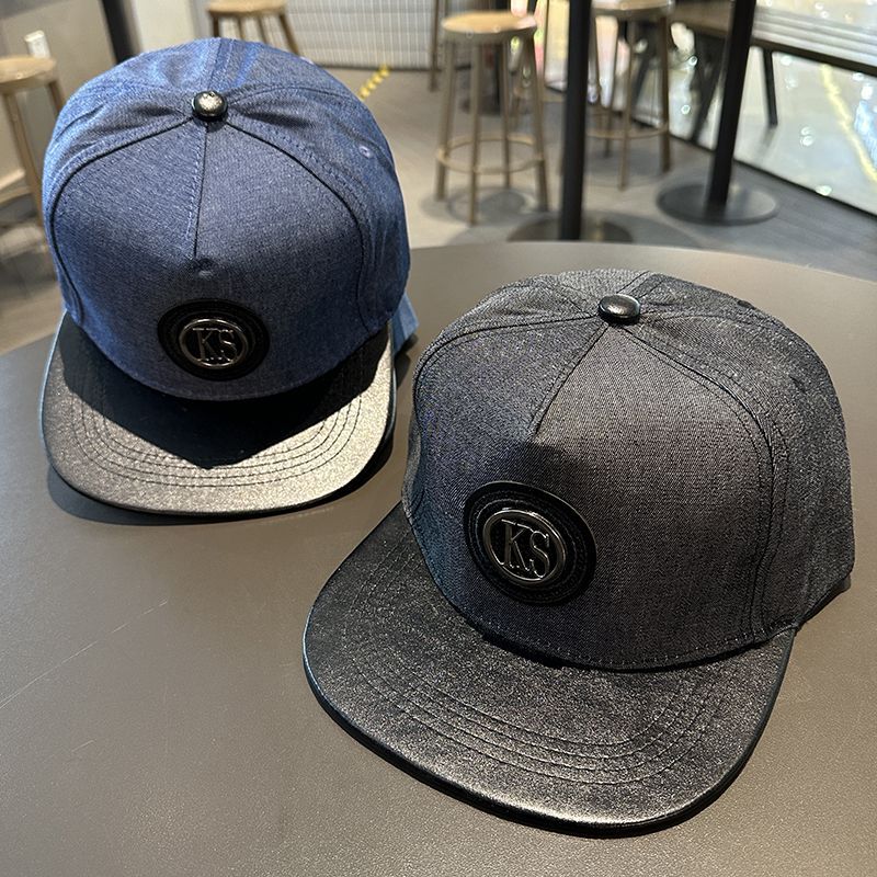 Hat men, spring and autumn denim style hip-hop for women, flat brim big head circumference, small face, baseball hat,_voghion.com