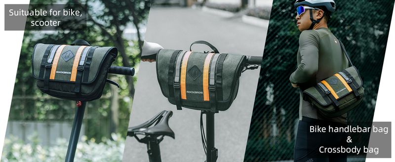 ROCKBROS Handlebar Bicycle Bag Crossbag With Shoulder Strap Electric Scooter 4L_voghion.com
