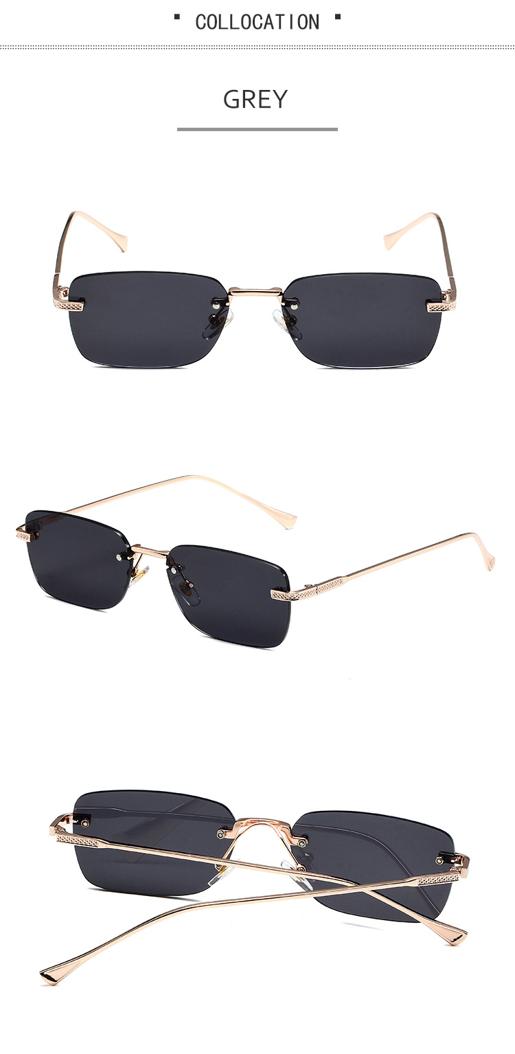 Square Frame Square Small Frame Sunglasses - Retro Frameless Trend (Fashion Trends, Unisex Design，Hot-selling )​_voghion.com