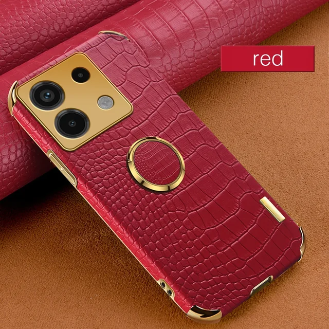 Custodia per telefono con texture in coccodrillo placcato per Xiaomi Redmi Note 13 Pro Plus 12 11 10 4G 5G K70E K60 Ultra Magnetic Finger_voghion.com
