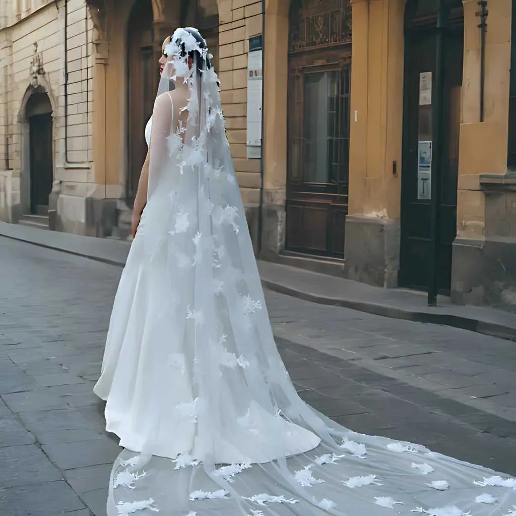 Hair Jewelry Super Pearls Beaded Wedding Veil 3D Flowers Long Cathedral Soft Bridal Illusion With Comb Bride Accessories_voghion.com