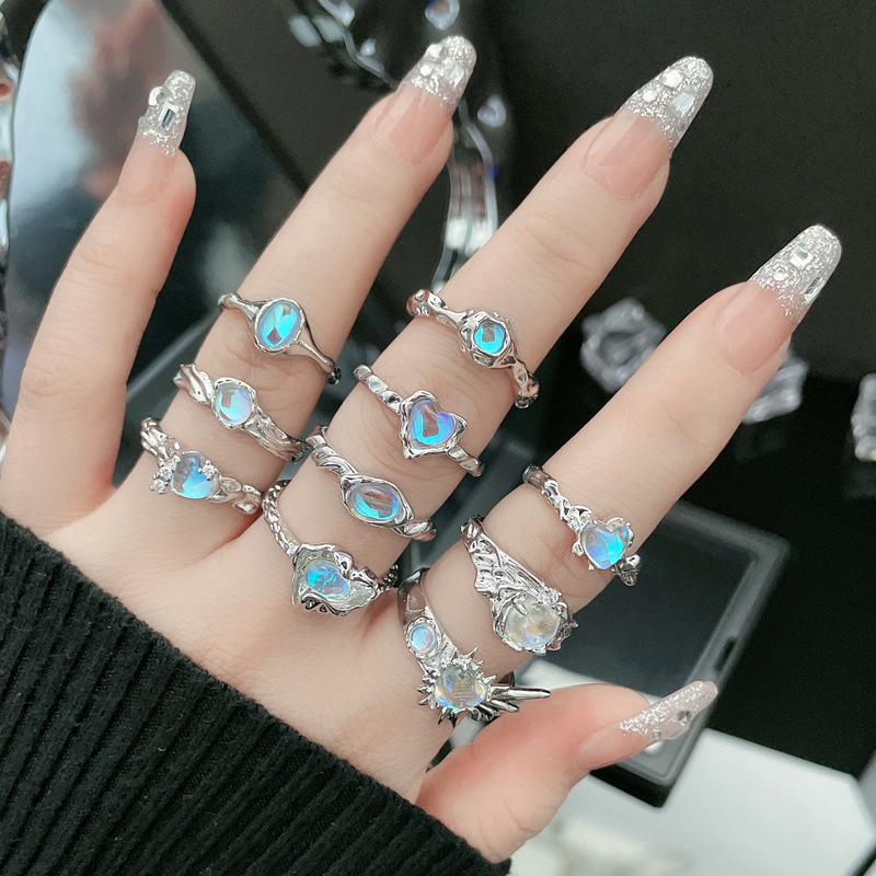Minimalist Design with Moonlight Stone, Fashionable Open for Women's Instagram, Cool Sweet Style, Personalized and_voghion.com