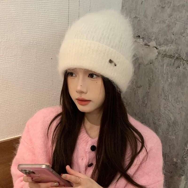 Klopfatmosphäre ~ Hochwertige Alpakawolle für Herbst und Winter, großer Kopfumfang, vielseitiger Flor, kaltes warmes Ohr_voghion.com