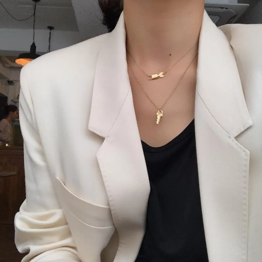 Collane con ciondolo Collana con lucchetto a chiave per donne Ragazze 2022 Moda Chocker all'ingrosso Bellezza Collo Gioielli Prezzo in calo_voghion.com