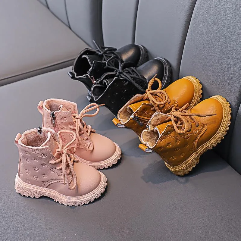 Kid Kleinkind Mode Herbst Winter Jungen Britischen Plüsch Kurze Kinder Mädchen Knöchel Cutefeet Junge Mädchen Stiefel Kinder Schuhe Größen_voghion.com