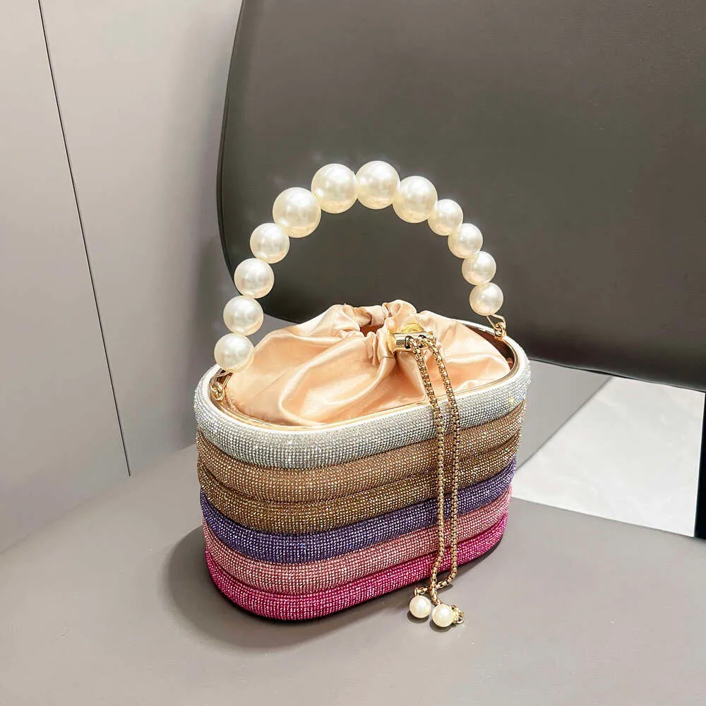 Borse da sera e borsetta da donna, borsa a tracolla con cristalli lucidi, borsa a secchiello_voghion.com