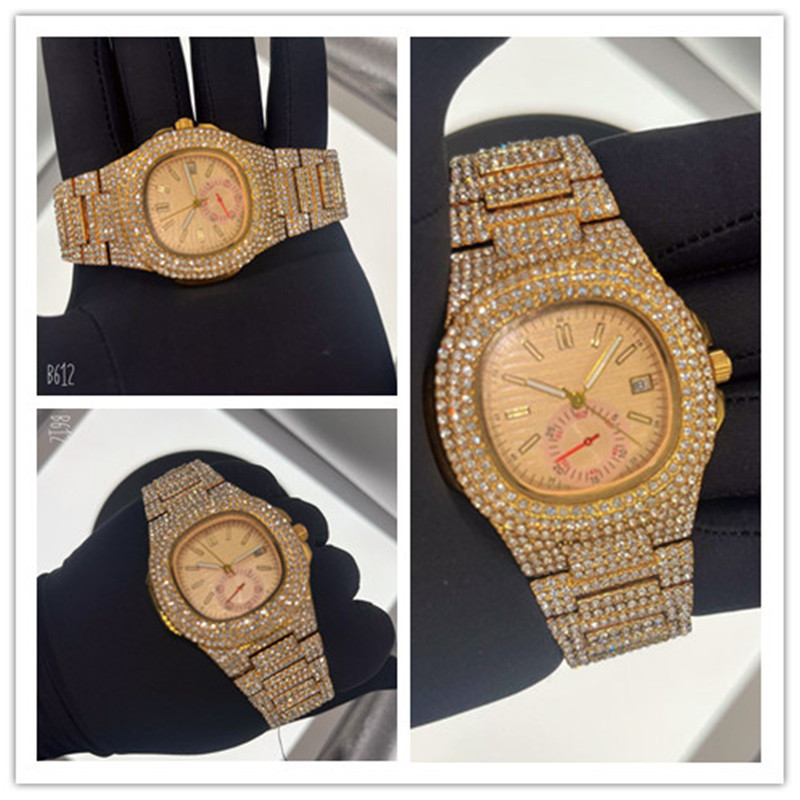 Hip Hop Set Huaqiangbei Brand Diamond Personalized Water Ghost Full Sky Star Calendar Quartz Watch Men's Edition_voghion.com