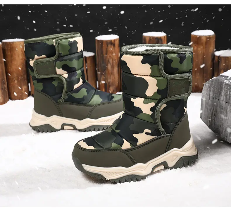Winter Children's Fleece Thickened And Warm Outdoor Sports And Leisure High-top Snow Boots_voghion.com