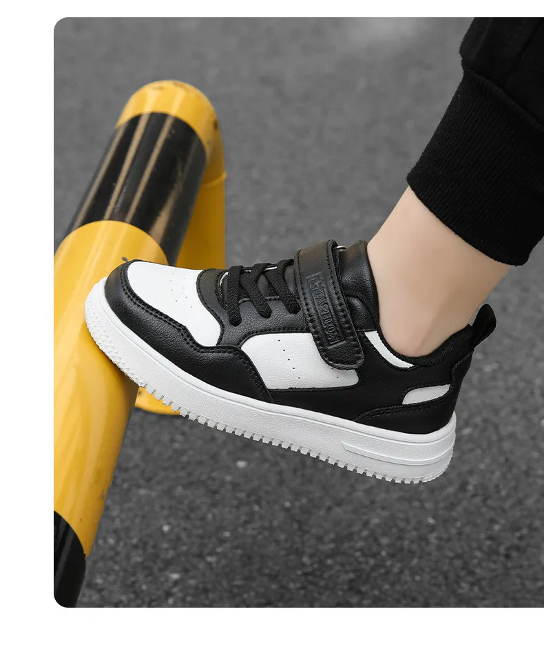 All White Leather Youth Shoes Fashion Kids Children Student Tennis Running Sneakers Happysteps Sport Trainers For Boys_voghion.com