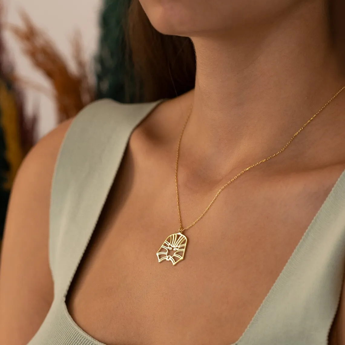 Collier pendentif pharaon acier inoxydable style égyptien_voghion.com
