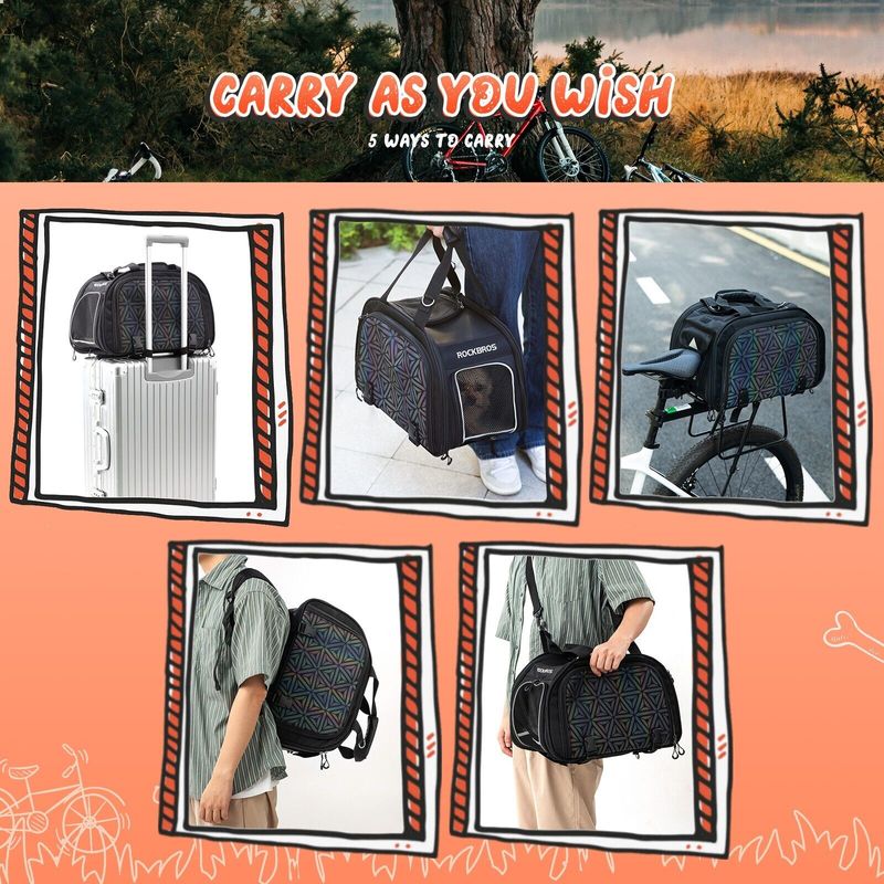 ROCKBROS Träger Transparente Haustiertasche Fahrrad Atmungsaktiv_voghion.com