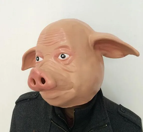 Masque d'horreur cochon Halloween masque facial complet en latex accessoire de déguisement livraison gratuite WL1271_voghion.com