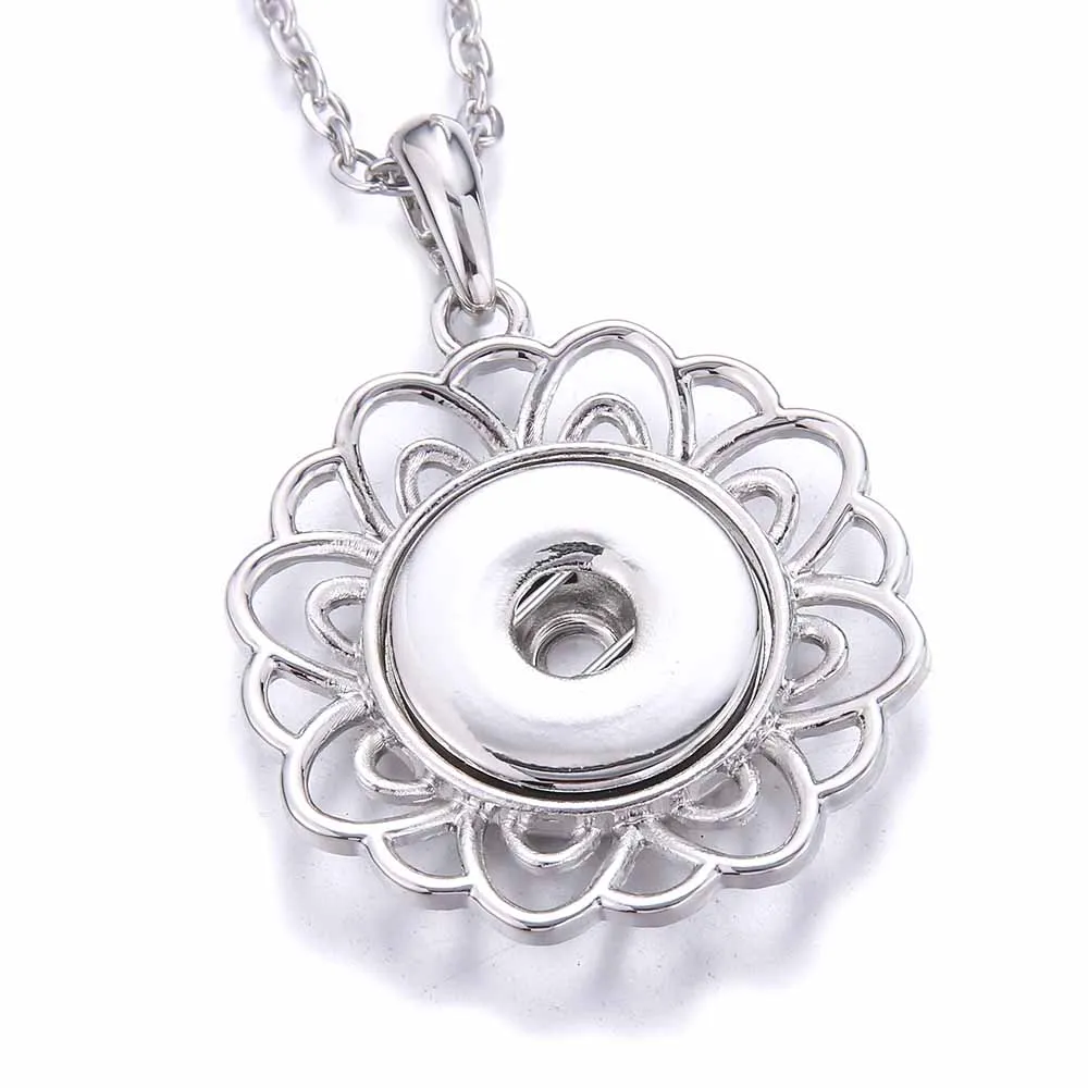 Collane con ciondolo Bottone a pressione Gioielli Vintage Alta qualità Metallo 18mm Collana per donne Ragazze Gioielli fai da teCiondolo Sidn22_voghion.com