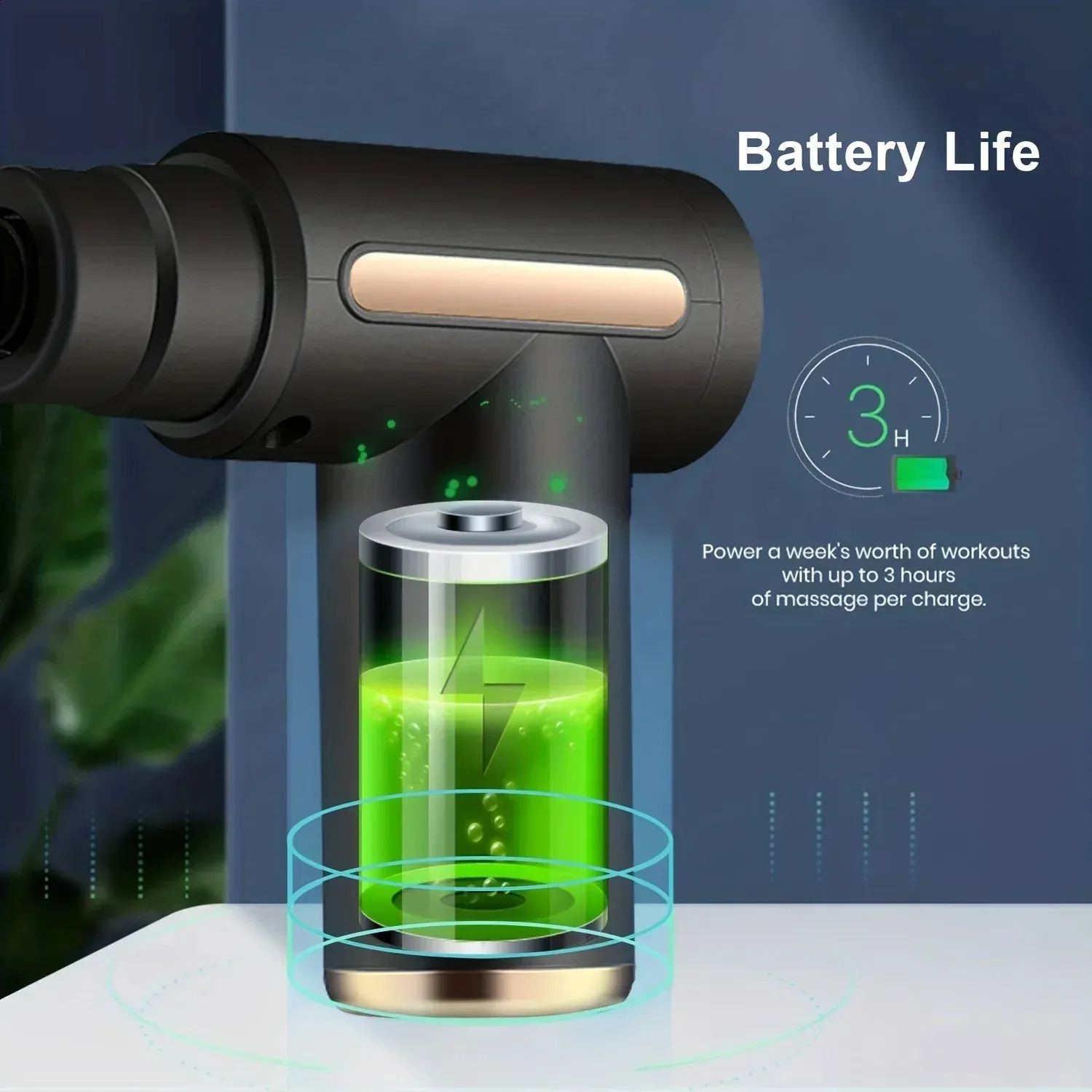 LED Touch Massage Gun - 4 Heads｜Portable｜EU Charger_voghion.com