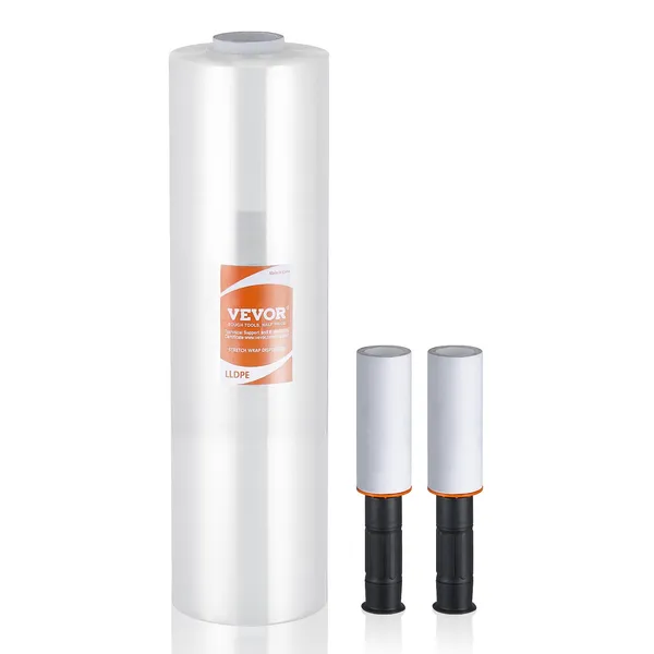 Pellicola estensibile VEVOR, 15 pollici x 1200 piedi, 1 confezione, rotolo di pellicola estensibile trasparente e resistente per uso industriale calibro 80, pellicola estensibile termoretraibile per impieghi gravosi_voghion.com