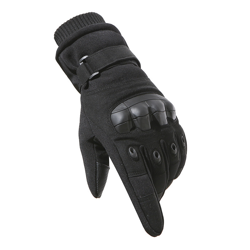 Guantes de invierno unisex para montar en motocicleta al aire libre para hombres, a prueba de viento, frío, antideslizantes, cálidos, con pantalla táctil y guantes de esquí gruesos de vellón