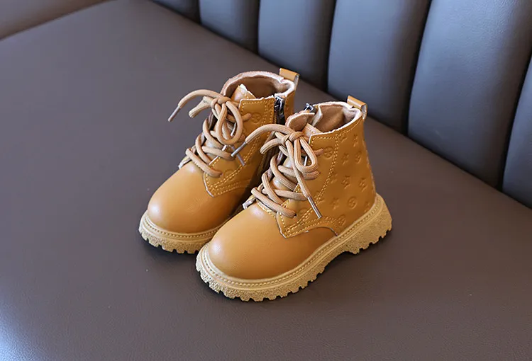 Botas altas de nieve de invierno para niños de moda 2024, zapatos de cuero para niños, lindas botas impermeables hasta los tobillos, botas cálidas para niñas, tallas para bebés_voghion.com