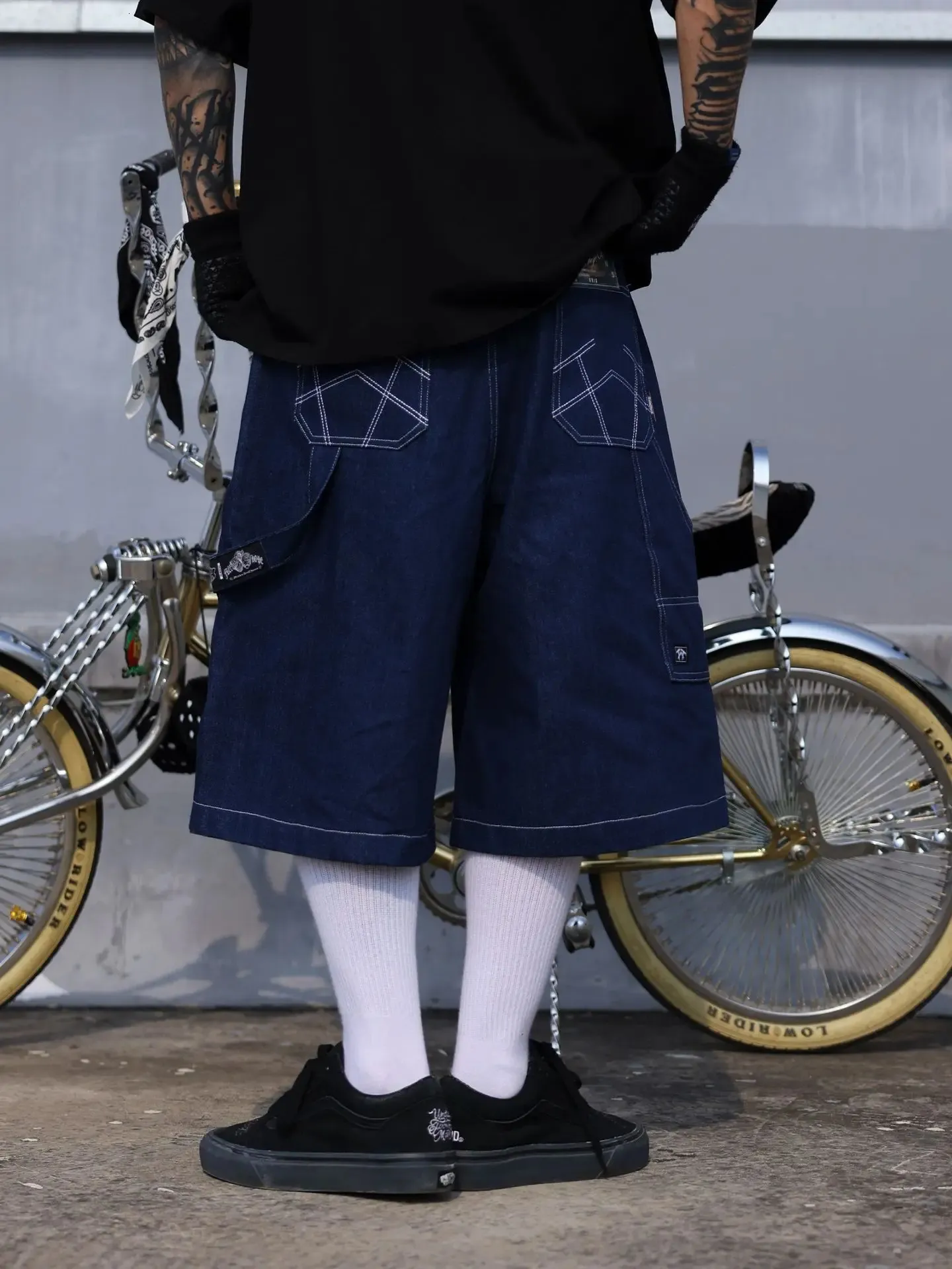 Büyük Boy Jorts Yazlık Kot Erkek Geniş Paça Bol Y2K Kot Şort 250118_voghion.com