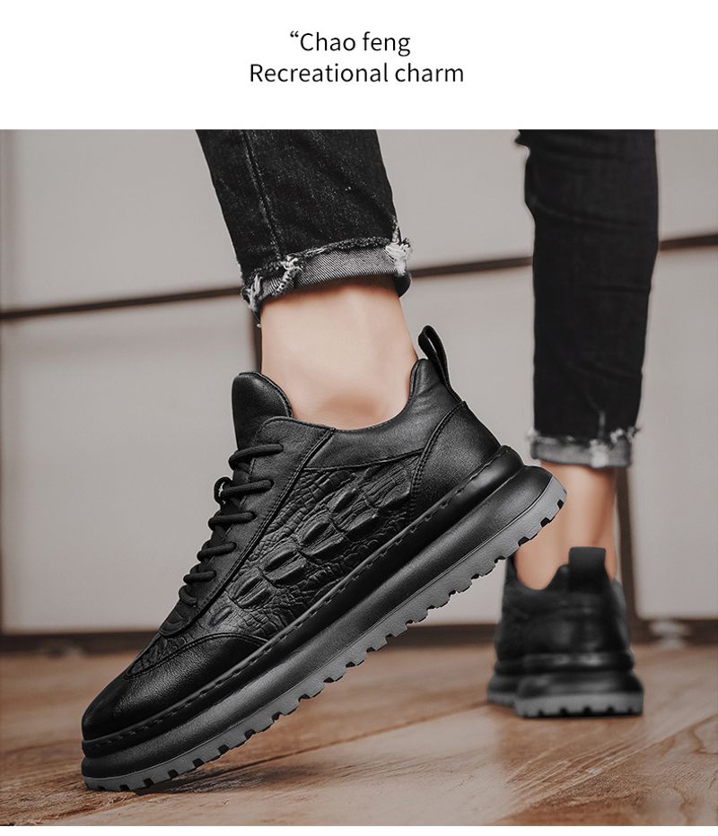 Nuevos zapatos de cuero de negocios informales de otoño e invierno con estampado de cocodrilo de moda antideslizantes para deportes de cocina para hombres_voghion.com