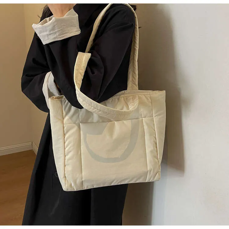 New Cotton Material Tote Bag Women College Students Canvas Bags Nylon Handbag_voghion.com