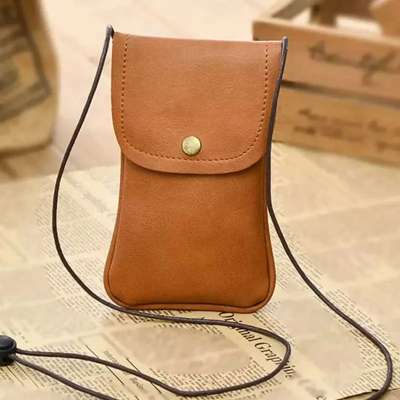 Borsa a tracolla sottile in pelle vegana casual con tracolla regolabile, per cellulare Ba241217_voghion.com