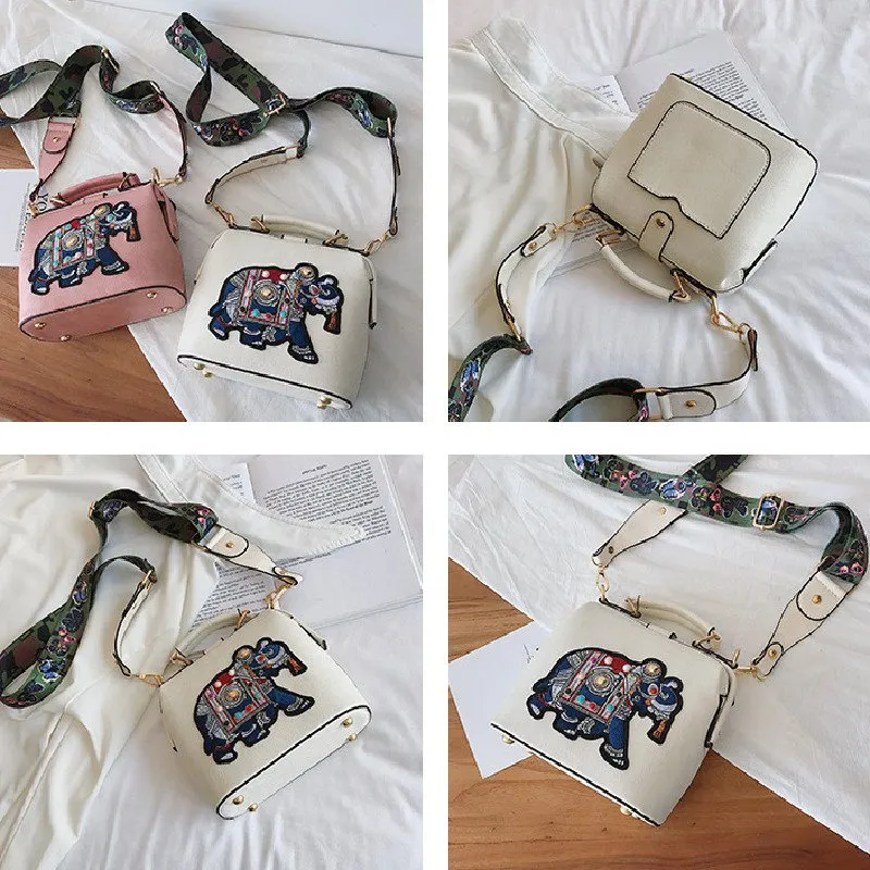 Designer-Handtaschen Crossbody Elefant bestickte Taschen für Frauen Lederhandtasche Menger Bag Geldbörsen Schulranzen_voghion.com