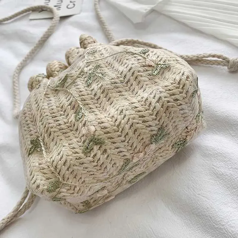Fi small S hoe Wen Drstring Str spiaggia wer borsa da ricamo donna pizzo dieci carattere borsa da viaggio Y241026_voghion.com