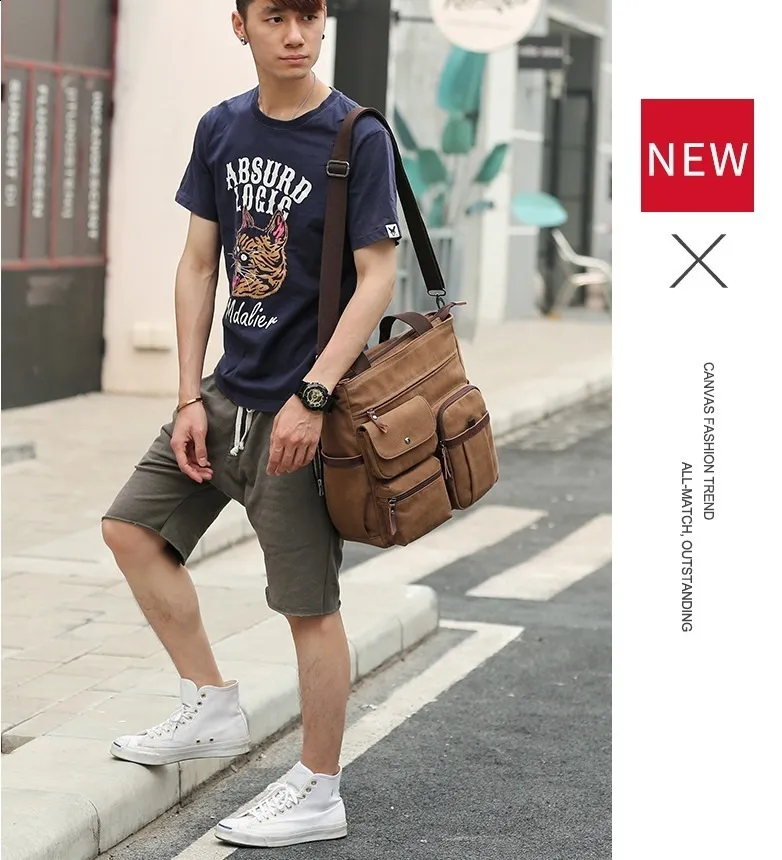 Borsa a tracolla da uomo in tela per laptop coreano da uomo alla moda, di alta qualità, valigetta da uomo 240815_voghion.com