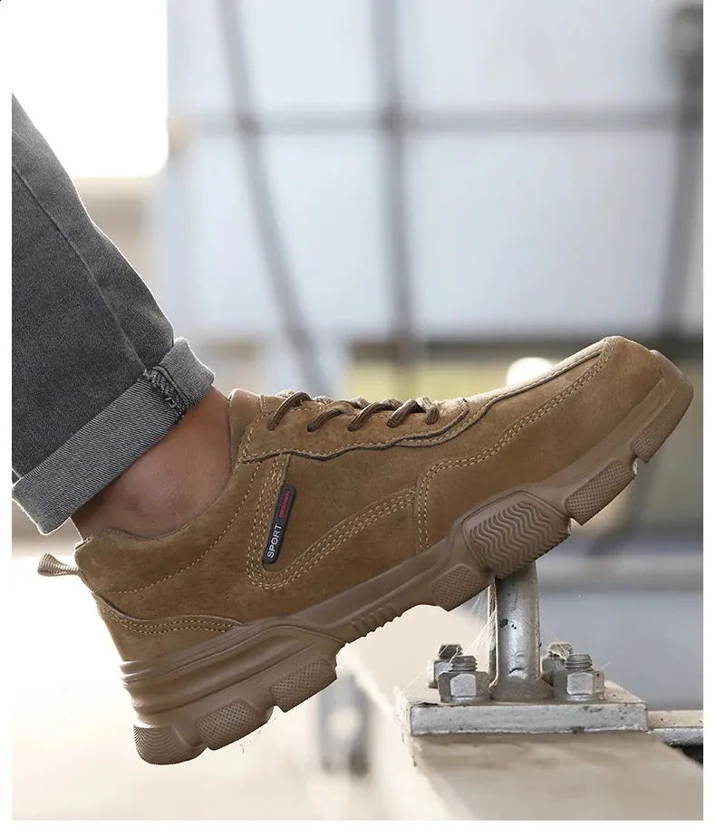 Arbejdssikkerhed Herre slip-on letvægts ståltåkapper, ikke-nedbrydelige, punkteringssikre arbejdssko til mænd_voghion.com