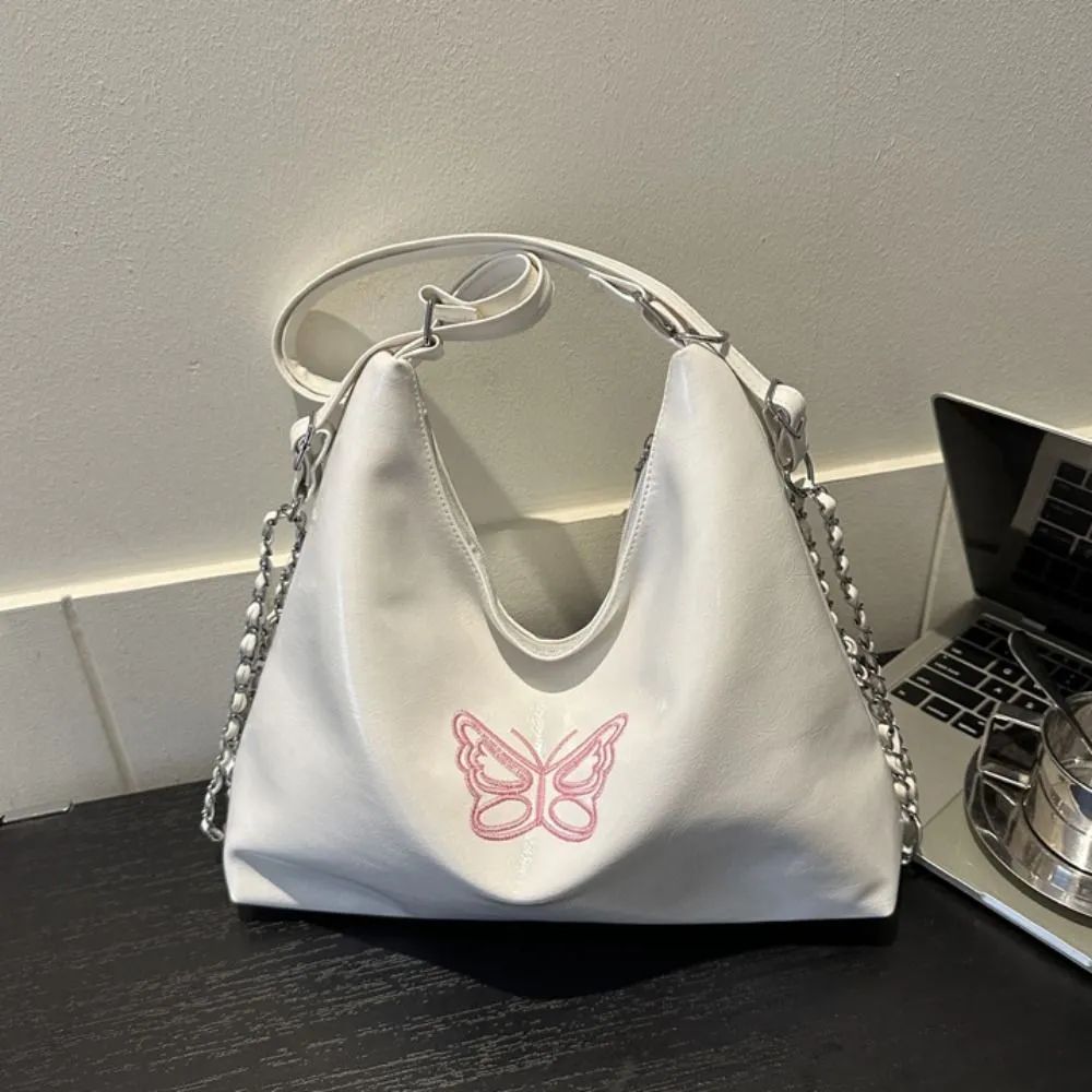 Multifunktionale PU-Lederkette Schultertasche Dual Purpose Korean Style All-Match Große Kapazität Einkaufstasche Geschenk_voghion.com