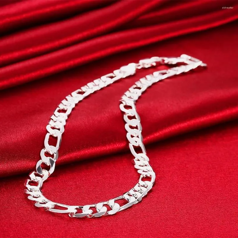 Chains Classic Sterling Sier 10MM Geometry Chain Necklace For Men Woman 20/24 Inches Fashion Designer Wedding Jewelry_voghion.com