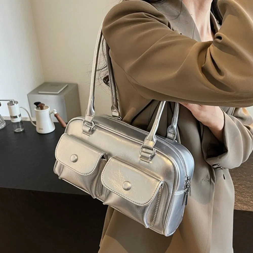 Borsa a tracolla in stile coreano, grande capacità, retrò, da ascella, casual, alla moda, in pelle, con doppia tasca, da viaggio_voghion.com