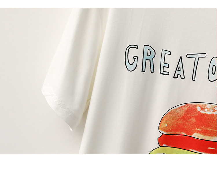 Nachtwäsche für Damen Modaler Pyjama für Damen, Burger, Eiscreme, kurzärmelige Hose, süße Heimkleidung_voghion.com