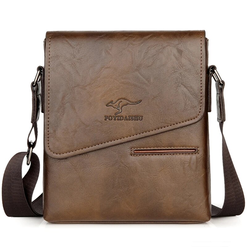Summer Brand Kangaroo Messenger Bags Leather Casual Crossbody For Men Business Shoulder Bag Male Small Handbag_voghion.com