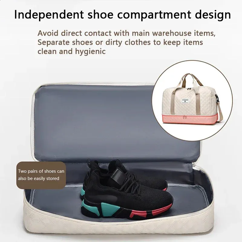 Large Capacity Travel Duffel Bag With Wet Dry Separation_voghion.com