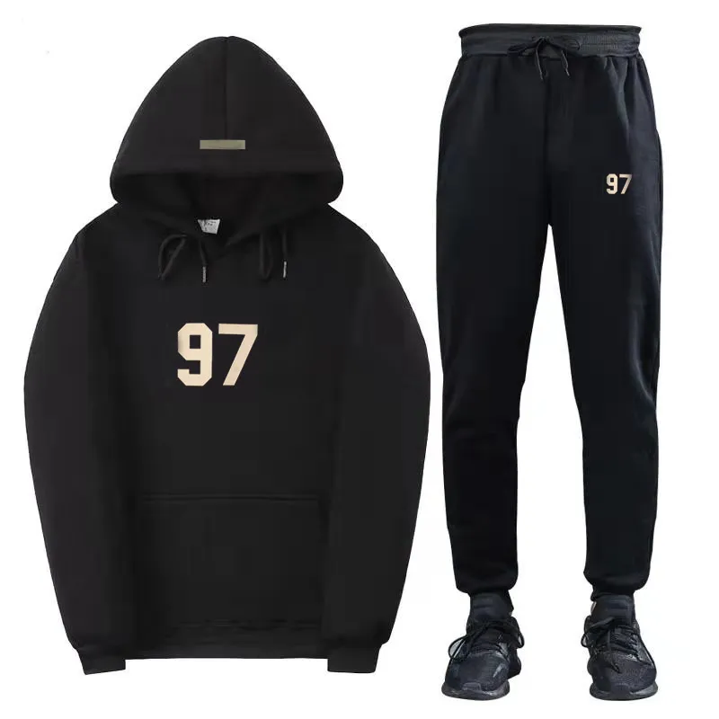 Survêtements pour hommes, ensembles à capuche imprimés, sweats à capuche, pantalons de survêtement, amples, à la mode, 2 pièces, vêtements pour hommes et femmes_voghion.com