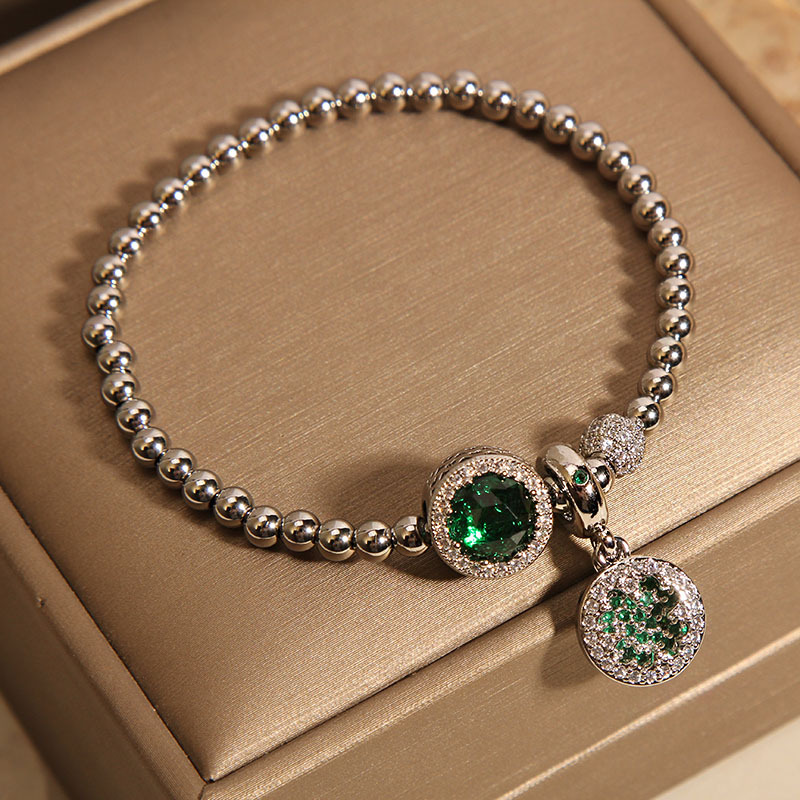 Elegantes Perlenarmband für Frauen, handgemachtes grünes Edelstein Charm Armband, Einzigartiges Schmuckgeschenk im Boho-Stil für Sie_voghion.com