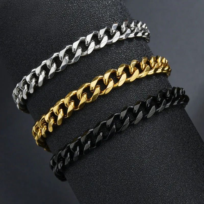 Edelstahl Cuban Link Armband Für Herren Im Punk Stil_voghion.com