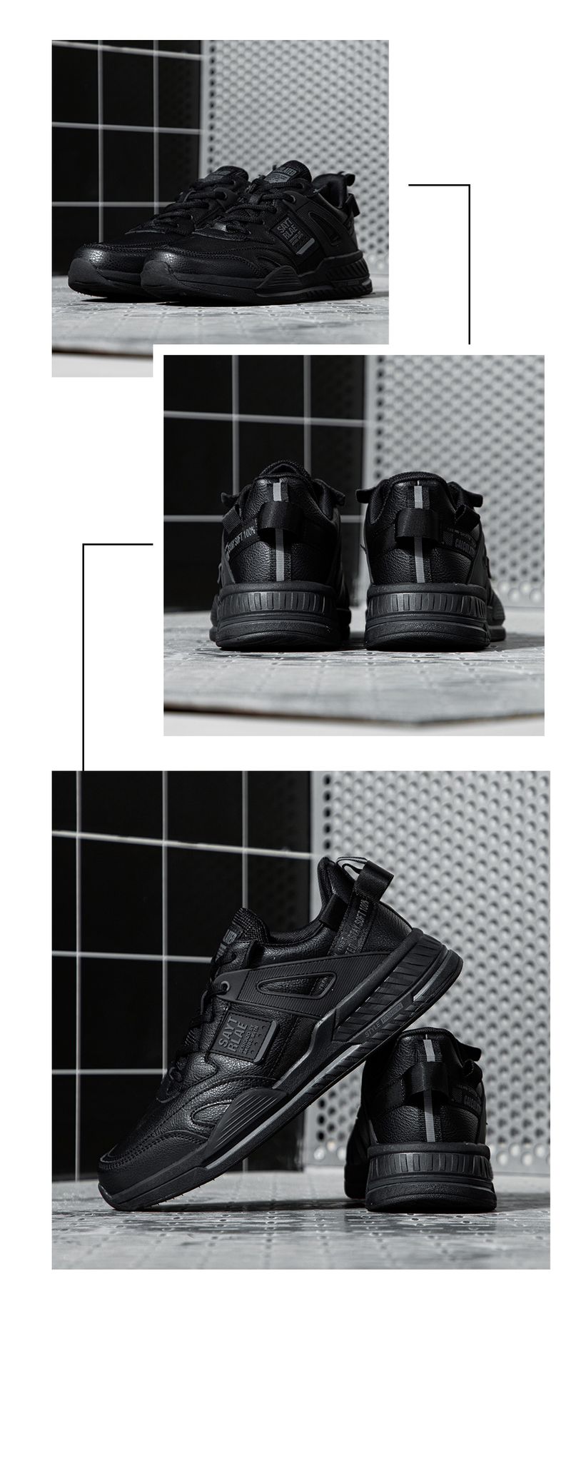 Baasploa Men Sport Leather Casual Fashion Waterproof Lightweight Sneakers Non-slip Walking Shoes Male Sneaker_voghion.com