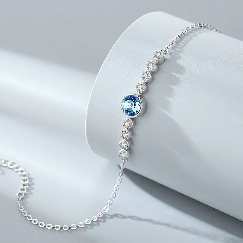 Sterling silver armband med ädelsten hjärta och klöver för damer_voghion.com