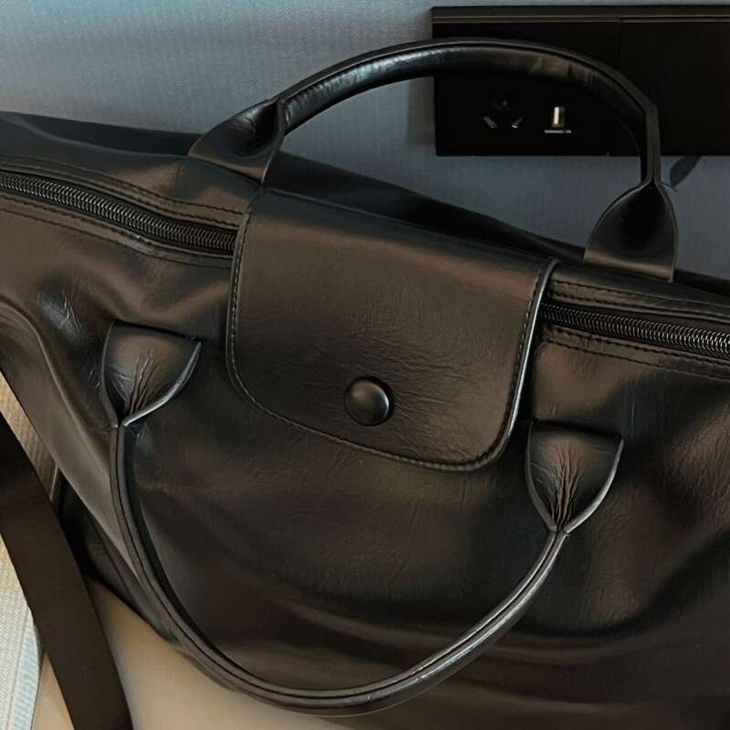 Fashion , Men's And Women's Casual Black Backpack, Handheld Travel Bag_voghion.com