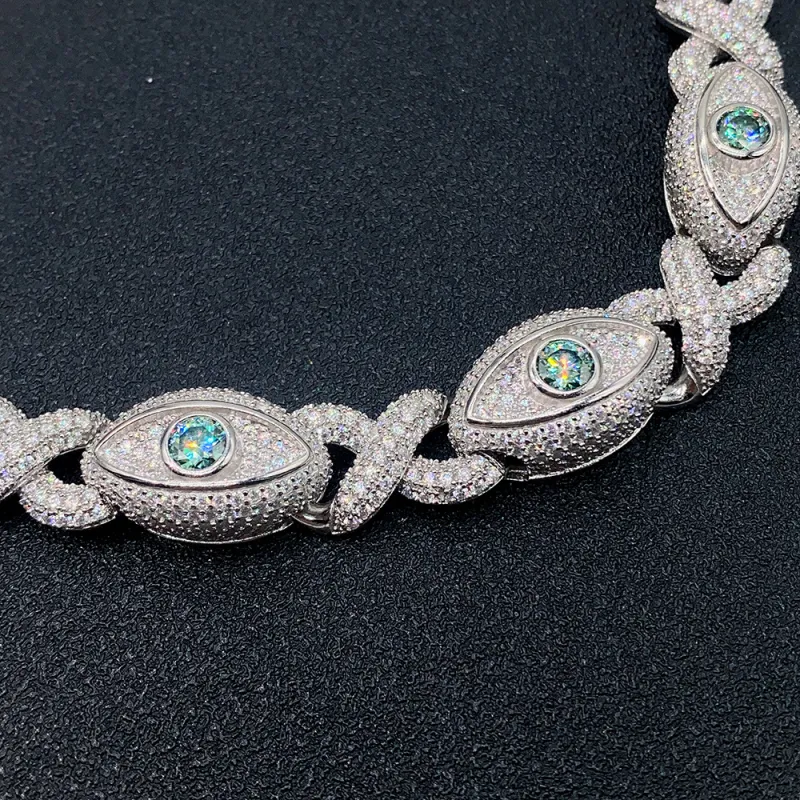 Iced Out Cuban Link Kette Mit Moissanite Diamanten Für Damen Herren_voghion.com