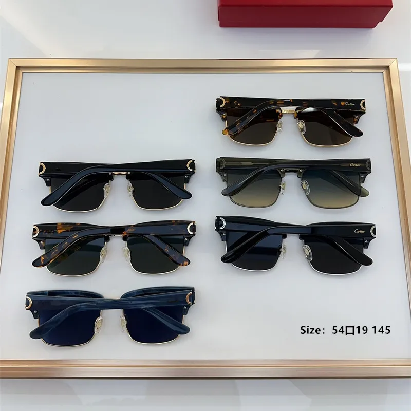 Sonnenbrille 2024 Retro Unisex Fashion Halbrahmen Unregelmäßiges Farbverlaufsdesign UV400_voghion.com