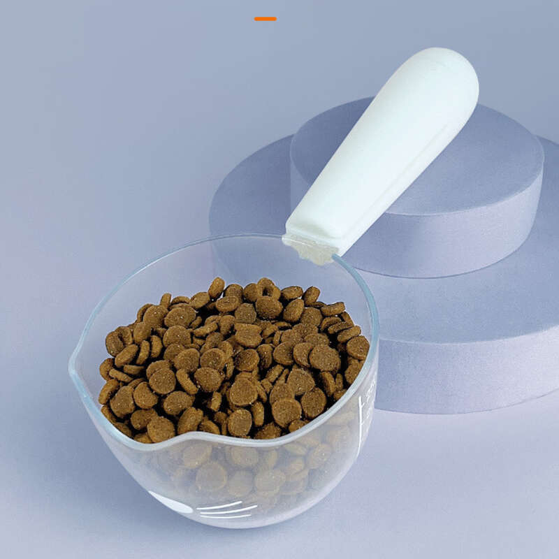 Nourriture pour chat et collations, nourriture principale, cuillère pour chien, gobelet en plastique avec clip de fermeture, balance transparente, cuillère à nourriture_voghion.com