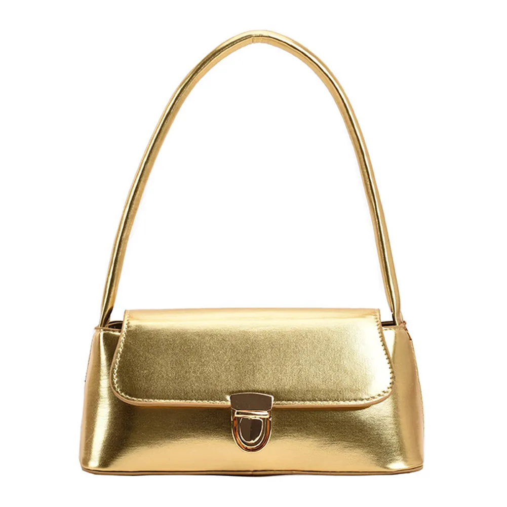Handtassen voor dames, eenvoudige handtassen met handvat, Franse tote, elegante glanzende oksel, schoudertas van PU-leer voor dames_voghion.com