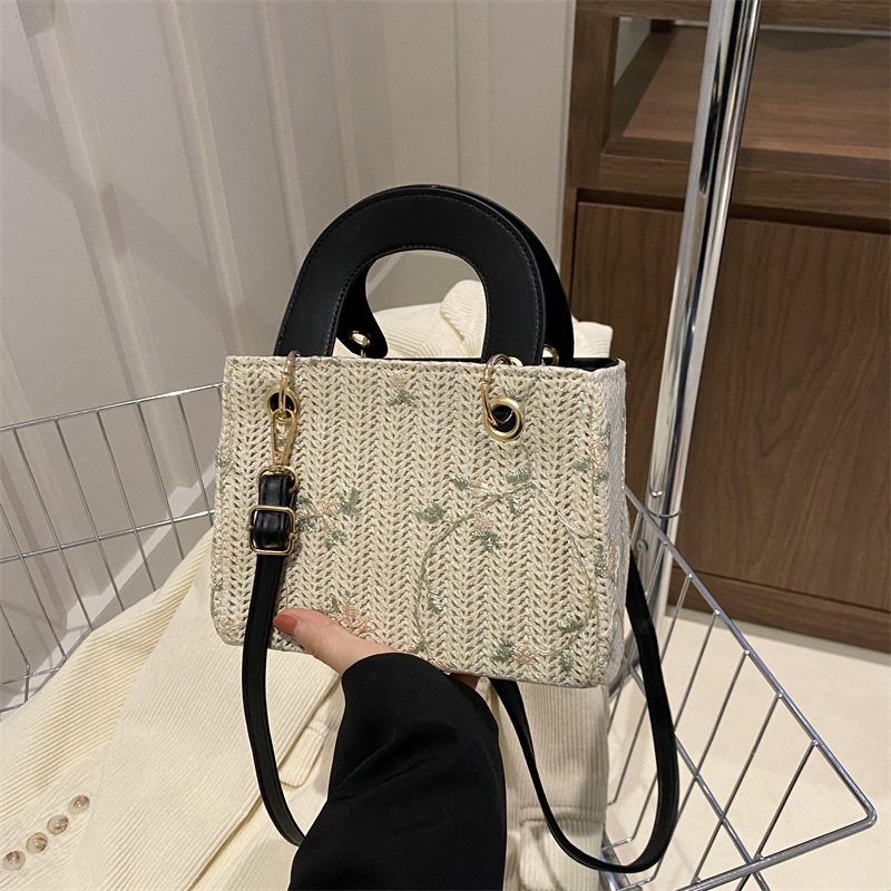 Sac à main tissé tendance pour femmes, sac à bandoulière tendance pour bord de mer, sac de plage, Style occidental, nouvelle collection été 2024_voghion.com