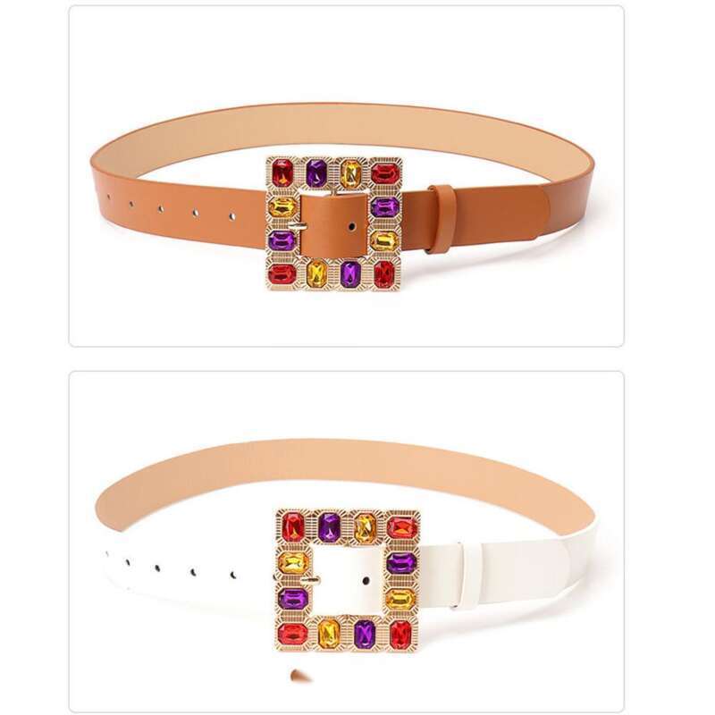 Women's Decorative Belt With Square Buckle For Versatile Styling_voghion.com