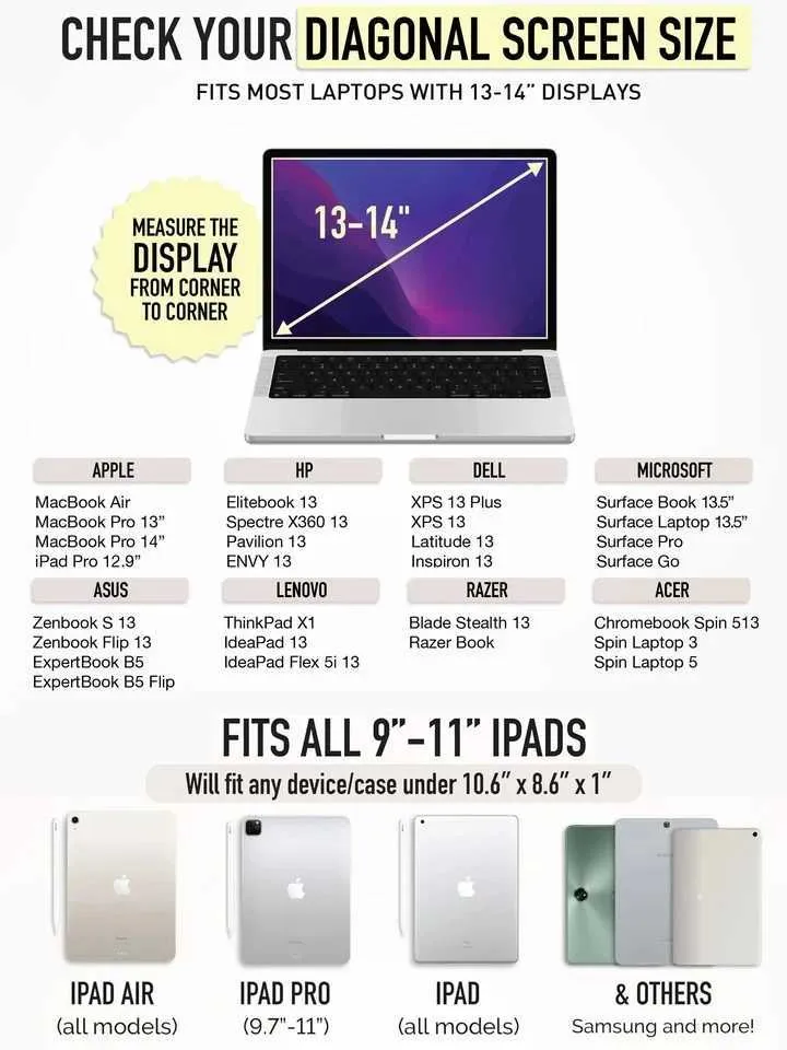 Custodia per laptop Puffy 13-14 per donna Custodia per laptop per iPad 12.9 Pro 14 Book Air 13 pollici Custodia per tablet Ba241011_voghion.com