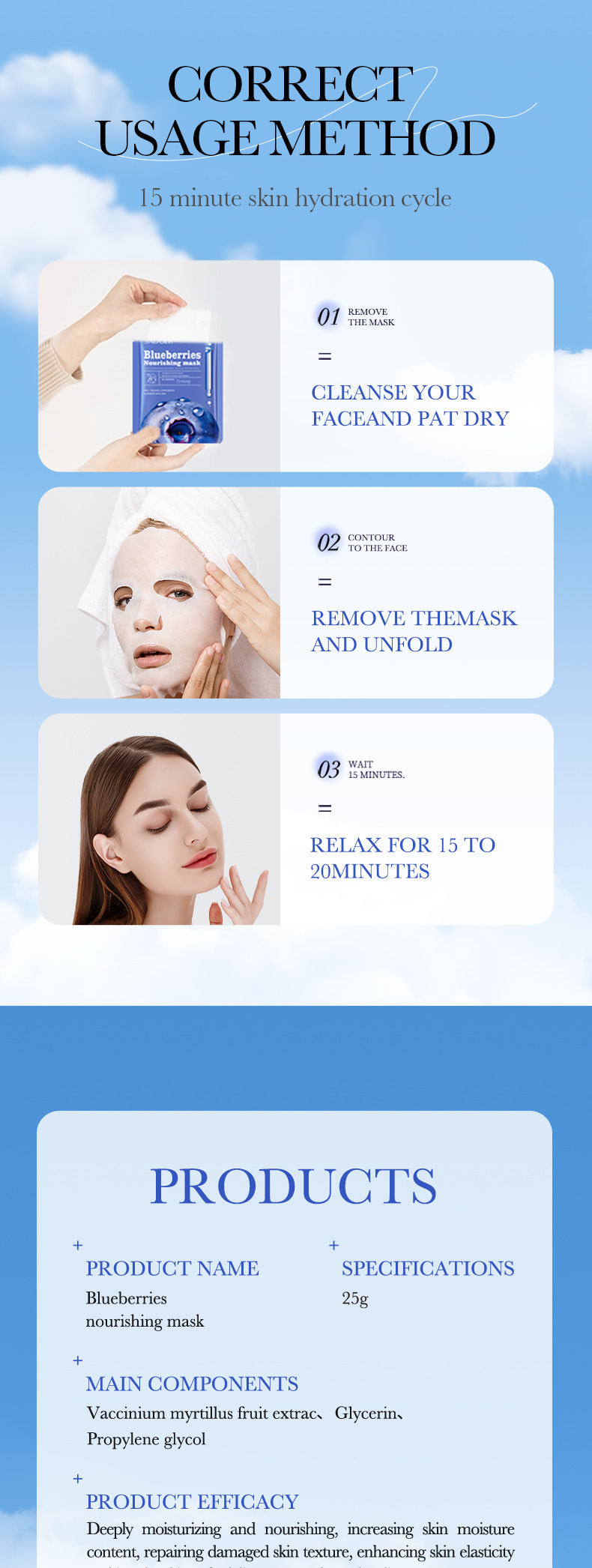 All English SADOER Blueberry Firming&Nourishing Moisturizing&Moisturizing facial mask_voghion.com