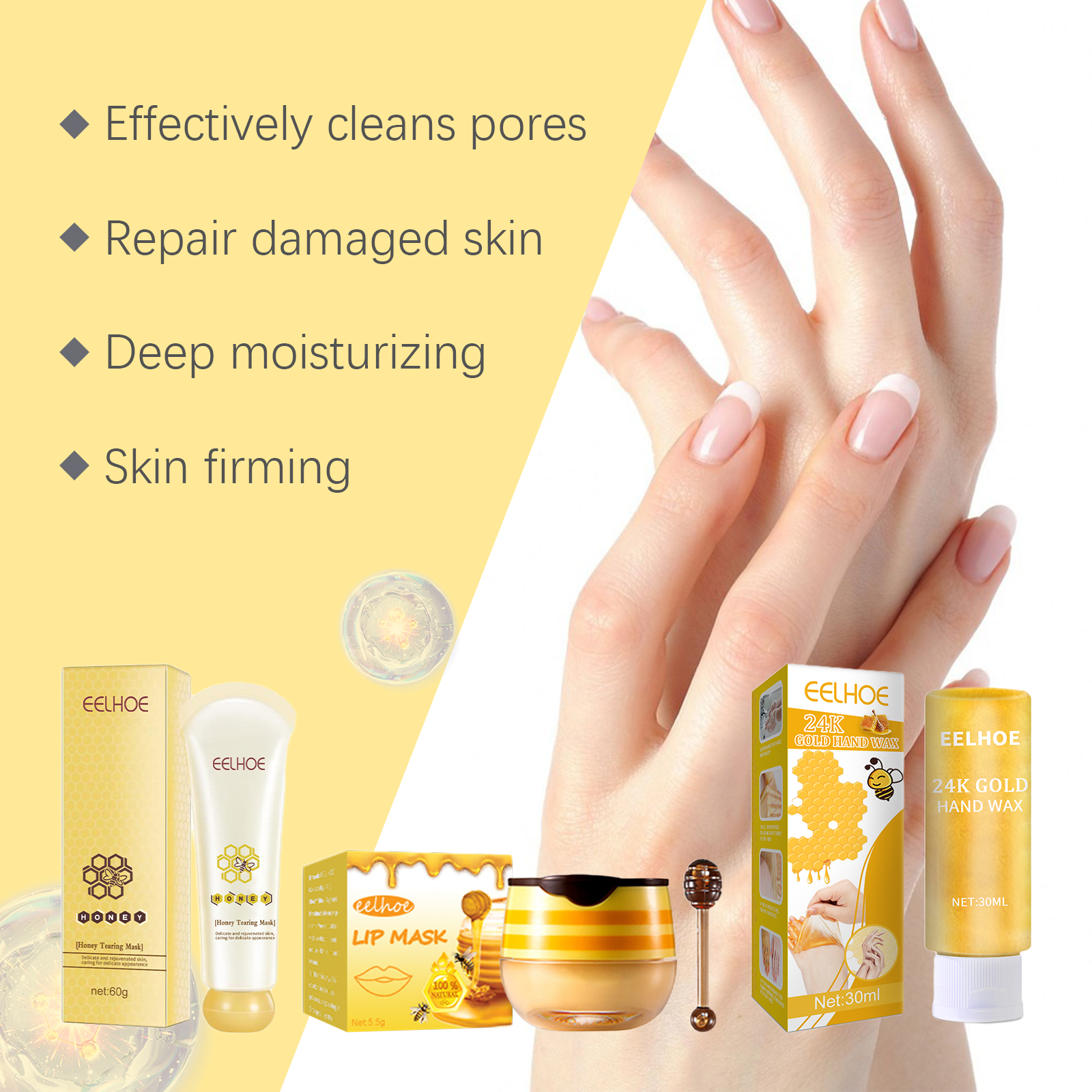 EELHOE Set exfoliant hidratant pentru piele cu miere Set hidratant exfoliant delicat pentru curățarea pielii_voghion.com